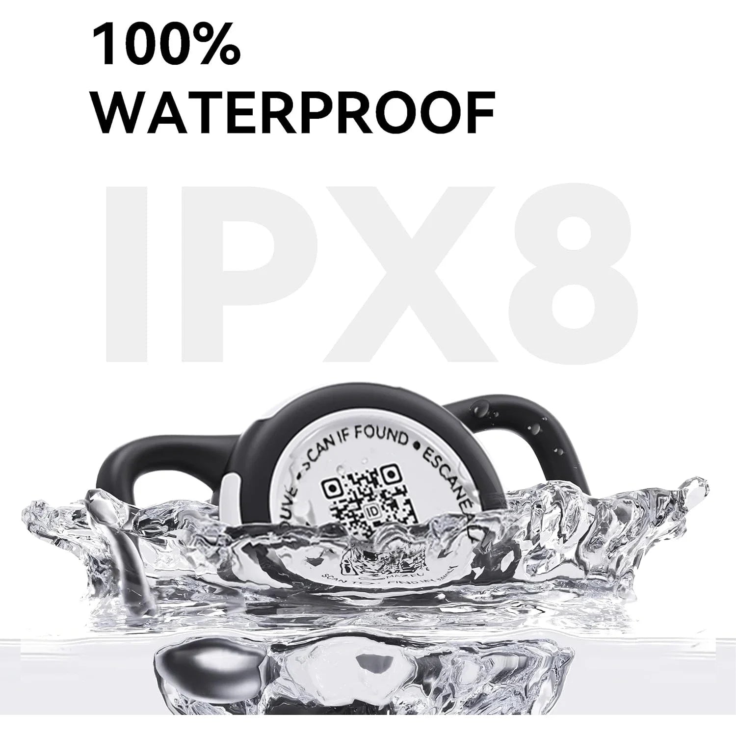 Waterproof Airtag Holder for Dog Collar with QR Code Tag, Soft Protective Lightweight Air Tag Case for Dog & Cat Collars Harness