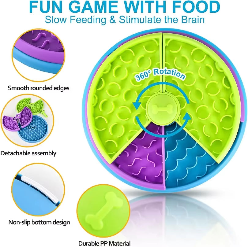 Dog Puzzle Slow Feeder Interactive Enrichment Dog Toys Layers Detachable Slow Eating Dog Bowl Anti-Anxiety Dog Feeder Bowl