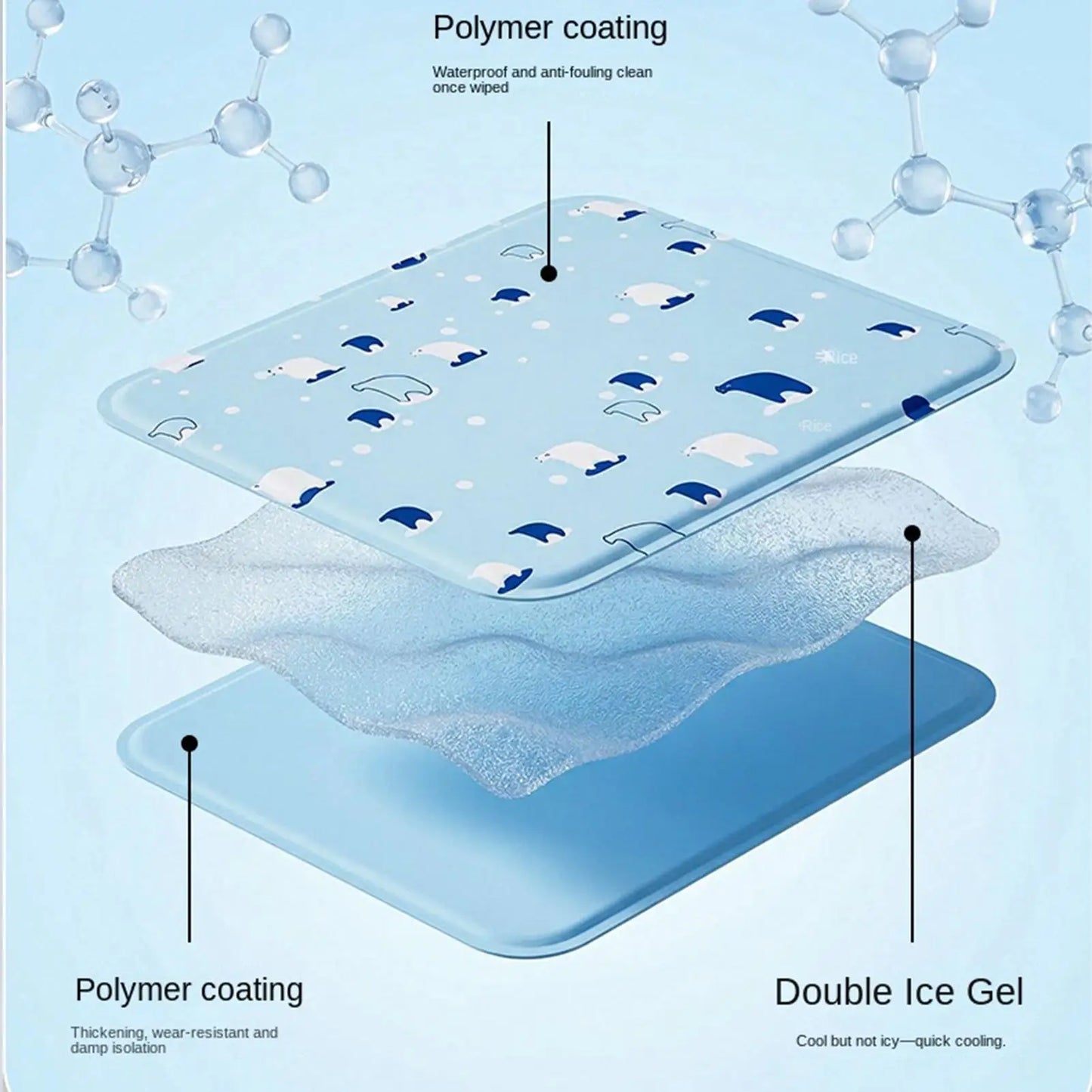 Cooling Pet Mat Breathable Washable Summer Pad Dog Cat Self Cool Blanket for Kennel Crate and Bed Sleeping Dog Cooling Pad