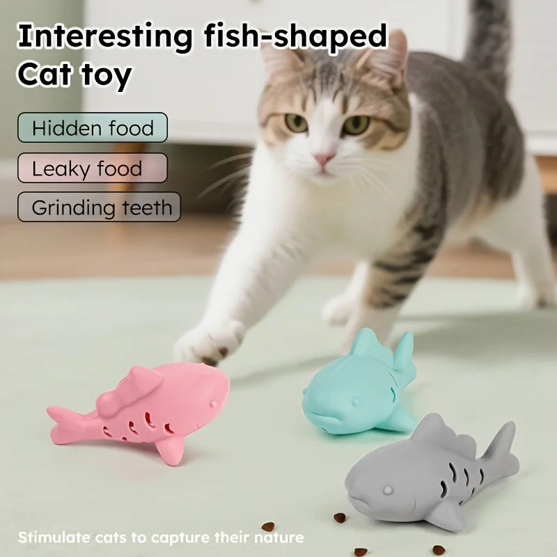 Toy with Shaped Treat Dispenser - Durable Bite-Resistant Design, Hiding Food & Grinding Teeth Entertainment,Silicone Pet Toy