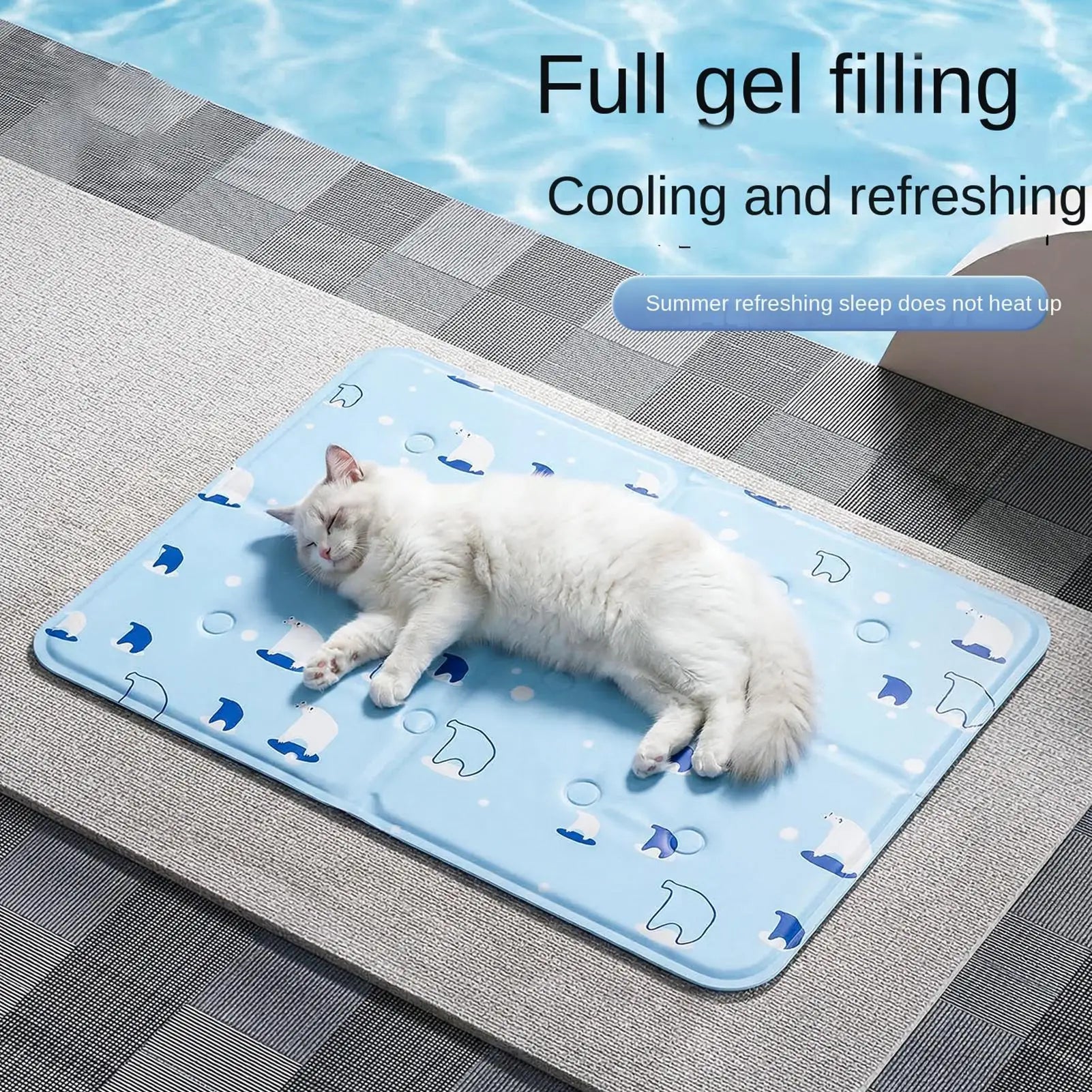 Cooling Pet Mat Breathable Washable Summer Pad Dog Cat Self Cool Blanket for Kennel Crate and Bed Sleeping Dog Cooling Pad