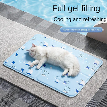 Cooling Pet Mat Breathable Washable Summer Pad Dog Cat Self Cool Blanket for Kennel Crate and Bed Sleeping Dog Cooling Pad