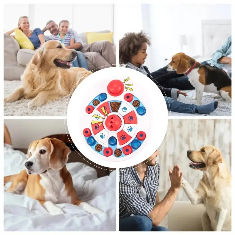 Pet Puzzle Food Plate Training Slow Feeder Dog Interactive Feeding Bowl Mental Food Dispenser Enrichment Anti-Slip Puzzle Toys