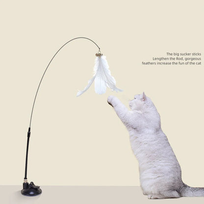 New Powerful Suction Cat-Teasing Stick with Bell Long Rod Detachable Cat Self Hi Toy Amazon Pet Supplies