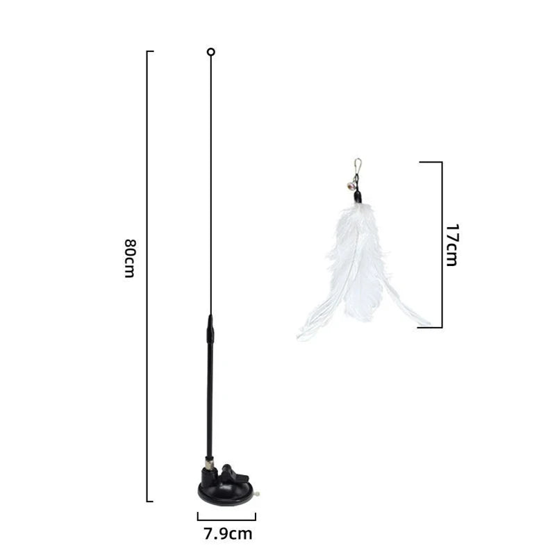 New Powerful Suction Cat-Teasing Stick with Bell Long Rod Detachable Cat Self Hi Toy Amazon Pet Supplies