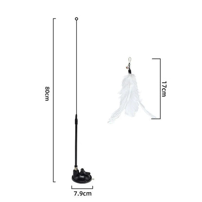 New Powerful Suction Cat-Teasing Stick with Bell Long Rod Detachable Cat Self Hi Toy Amazon Pet Supplies