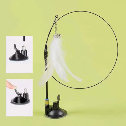 New Powerful Suction Cat-Teasing Stick with Bell Long Rod Detachable Cat Self Hi Toy Amazon Pet Supplies