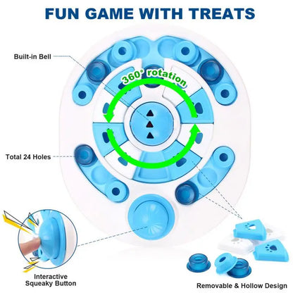 Pet Puzzle Food Plate Training Slow Feeder Dog Interactive Feeding Bowl Mental Food Dispenser Enrichment Anti-Slip Puzzle Toys