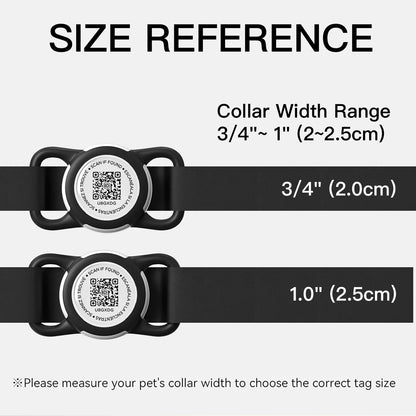 Waterproof Airtag Holder for Dog Collar with QR Code Tag, Soft Protective Lightweight Air Tag Case for Dog & Cat Collars Harness