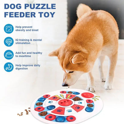 Pet Puzzle Food Plate Training Slow Feeder Dog Interactive Feeding Bowl Mental Food Dispenser Enrichment Anti-Slip Puzzle Toys
